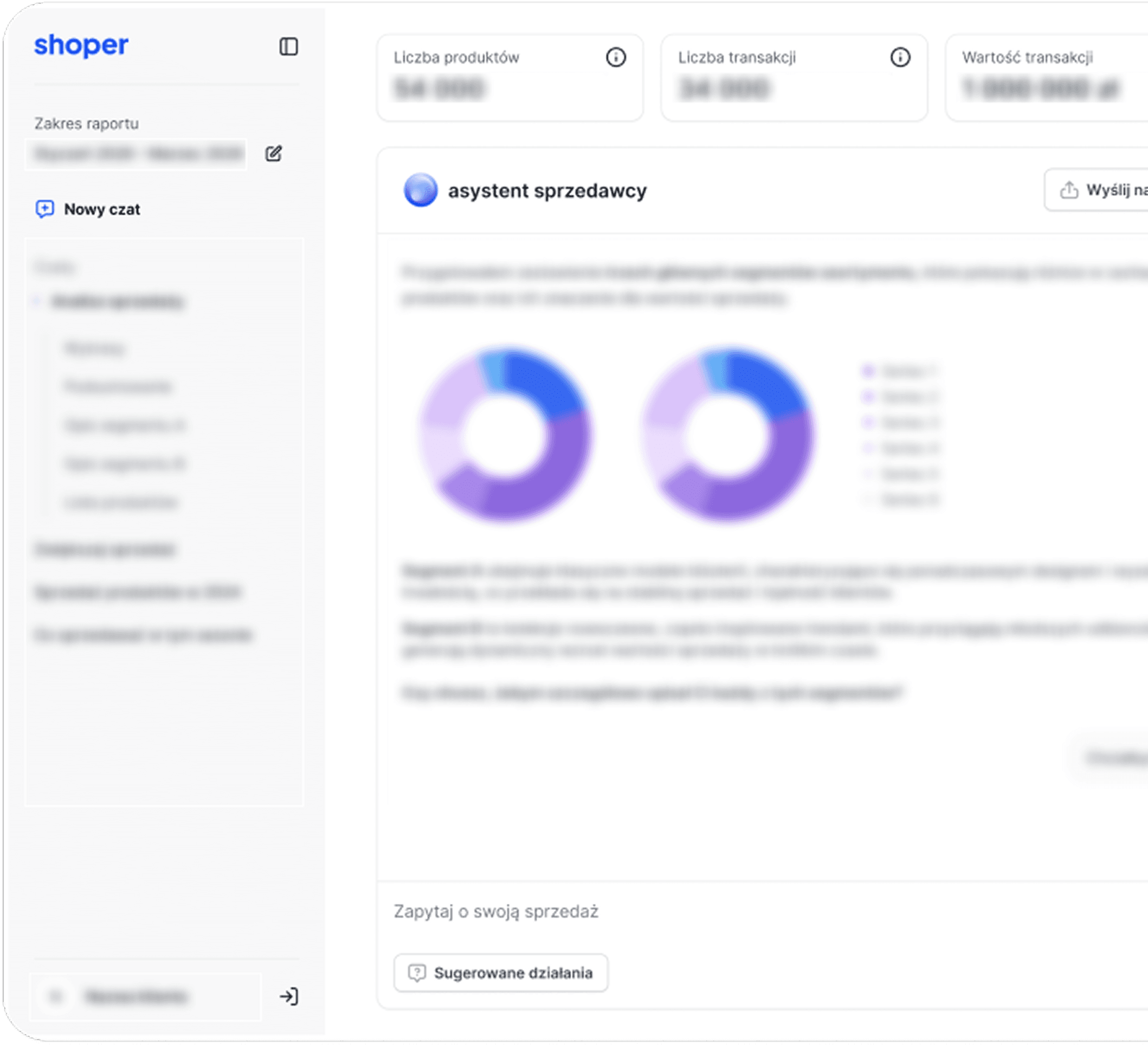 Podgląd panelu z raportami